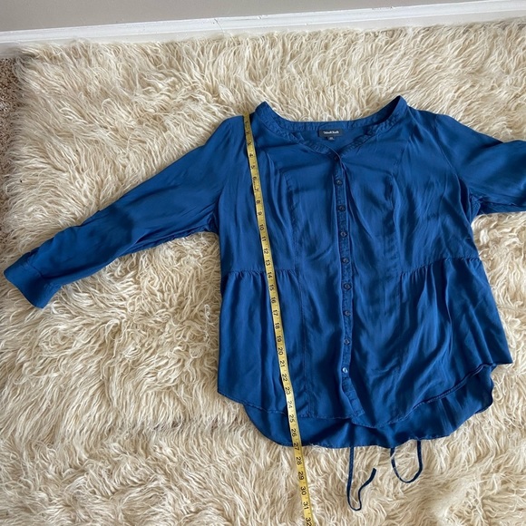 Modcloth Trusty Travel Blue Button Up Blouse, size 2X - Picture 9 of 9